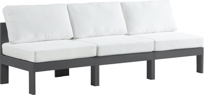 [HOT DEAL] Nizuc Fabric / Foam / Aluminum White Outdoor Patio Modular Sofa