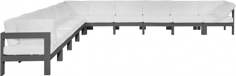 [HOT DEAL] Nizuc Fabric / Foam / Aluminum White Outdoor Patio Modular Sectional