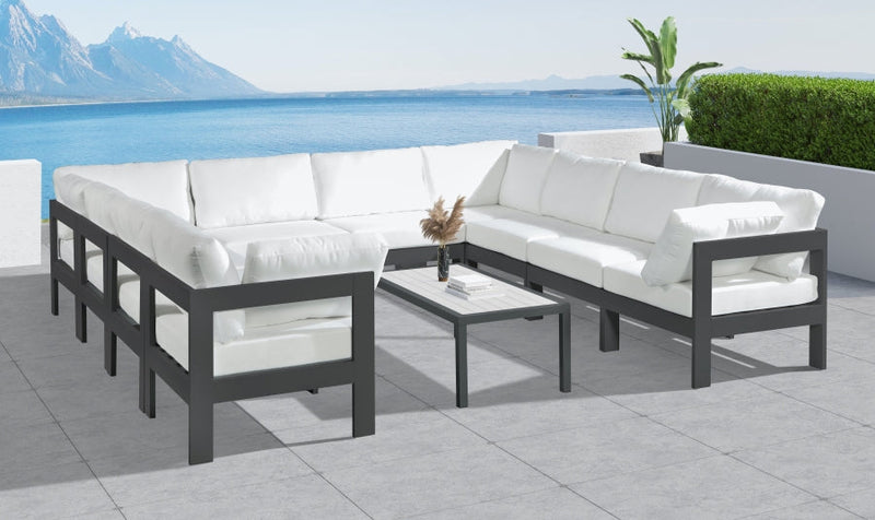 [HOT DEAL] Nizuc Fabric / Foam / Aluminum White Outdoor Patio Modular Sectional