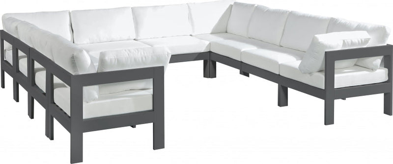 [HOT DEAL] Nizuc Fabric / Foam / Aluminum White Outdoor Patio Modular Sectional
