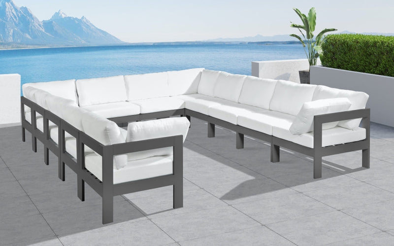 [HOT DEAL] Nizuc Fabric / Foam / Aluminum White Outdoor Patio Modular Sectional