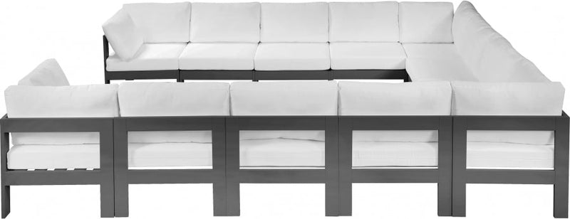 [HOT DEAL] Nizuc Fabric / Foam / Aluminum White Outdoor Patio Modular Sectional