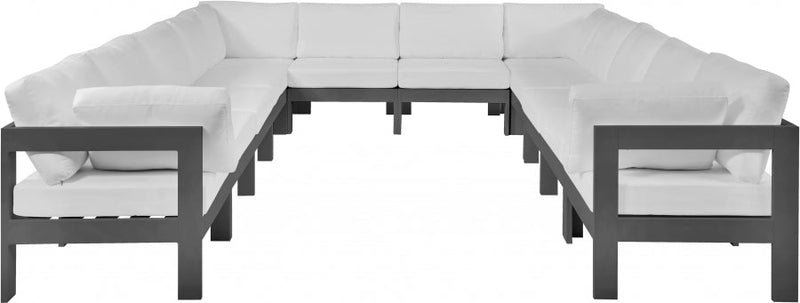 [HOT DEAL] Nizuc Fabric / Foam / Aluminum White Outdoor Patio Modular Sectional