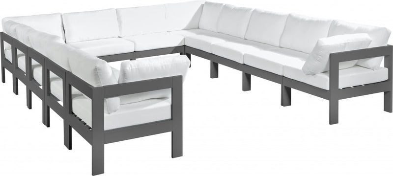 [HOT DEAL] Nizuc Fabric / Foam / Aluminum White Outdoor Patio Modular Sectional