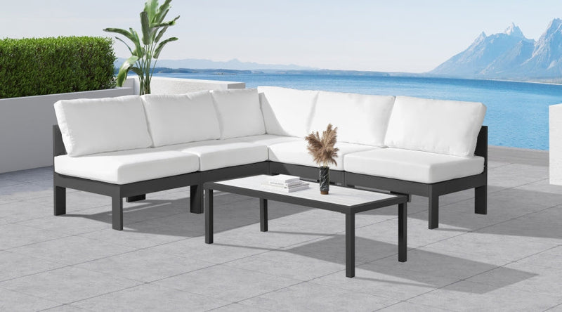 [HOT DEAL] Nizuc Fabric / Foam / Aluminum White Outdoor Patio Modular Sectional