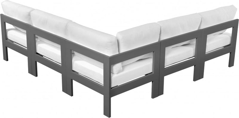[HOT DEAL] Nizuc Fabric / Foam / Aluminum White Outdoor Patio Modular Sectional