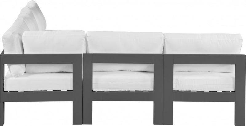 [HOT DEAL] Nizuc Fabric / Foam / Aluminum White Outdoor Patio Modular Sectional
