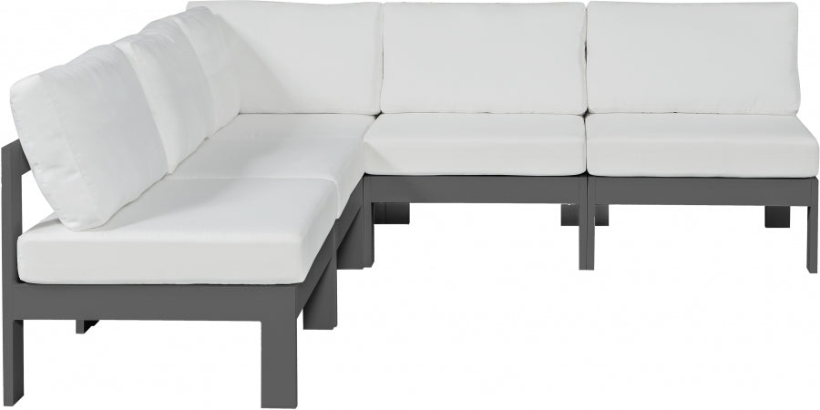 [HOT DEAL] Nizuc Fabric / Foam / Aluminum White Outdoor Patio Modular Sectional