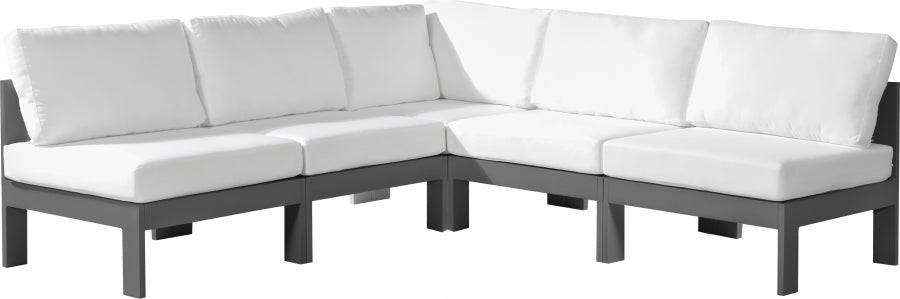 [HOT DEAL] Nizuc Fabric / Foam / Aluminum White Outdoor Patio Modular Sectional