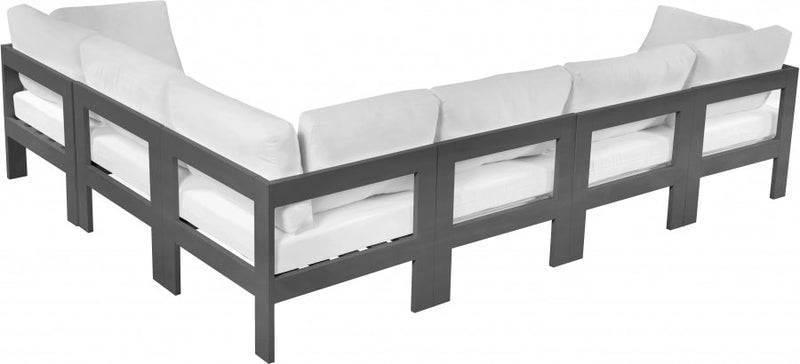 [HOT DEAL] Nizuc Fabric / Foam / Aluminum White Outdoor Patio Modular Sectional