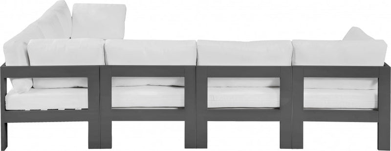 [HOT DEAL] Nizuc Fabric / Foam / Aluminum White Outdoor Patio Modular Sectional