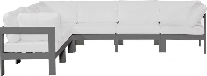 [HOT DEAL] Nizuc Fabric / Foam / Aluminum White Outdoor Patio Modular Sectional