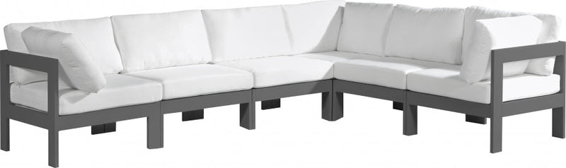 [HOT DEAL] Nizuc Fabric / Foam / Aluminum White Outdoor Patio Modular Sectional