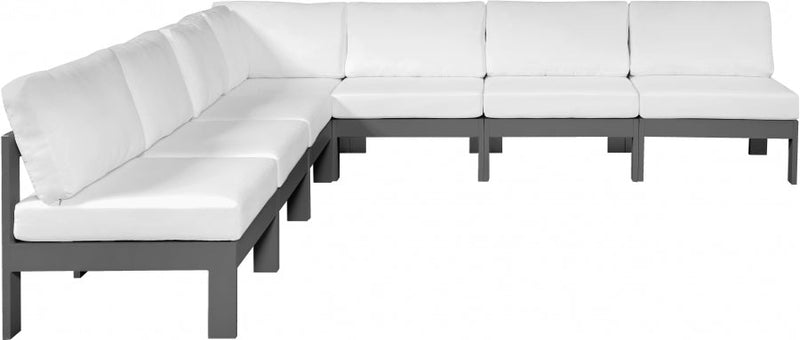 [HOT DEAL] Nizuc Fabric / Foam / Aluminum White Outdoor Patio Modular Sectional