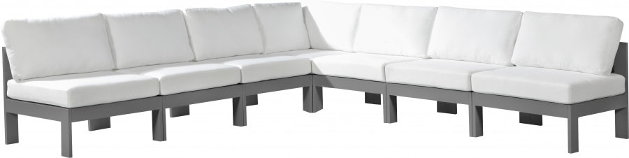 [HOT DEAL] Nizuc Fabric / Foam / Aluminum White Outdoor Patio Modular Sectional