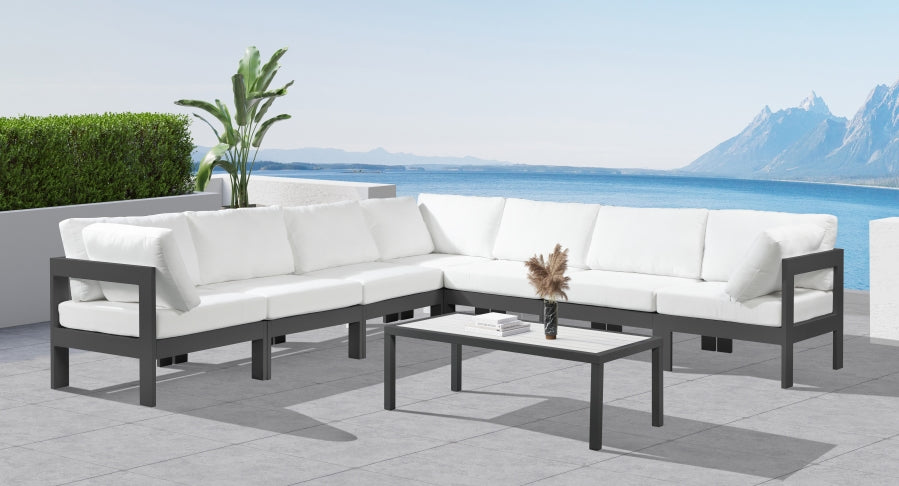 [HOT DEAL] Nizuc Fabric / Foam / Aluminum White Outdoor Patio Modular Sectional