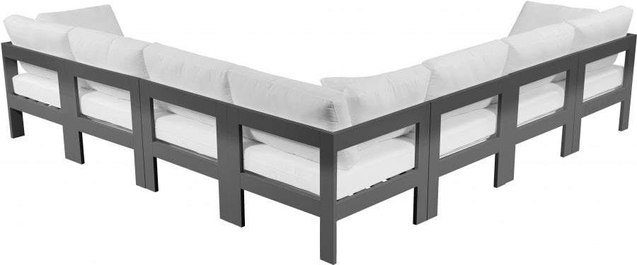 [HOT DEAL] Nizuc Fabric / Foam / Aluminum White Outdoor Patio Modular Sectional