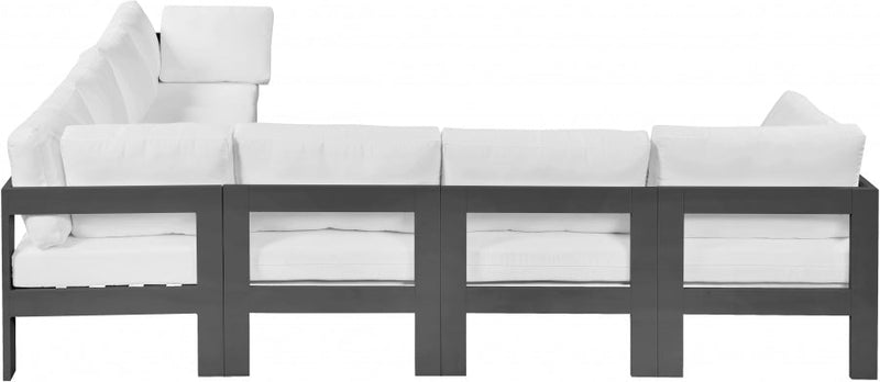 [HOT DEAL] Nizuc Fabric / Foam / Aluminum White Outdoor Patio Modular Sectional