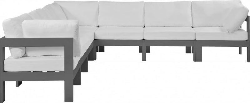 [HOT DEAL] Nizuc Fabric / Foam / Aluminum White Outdoor Patio Modular Sectional