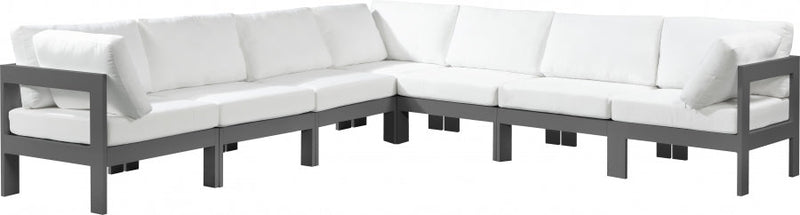 [HOT DEAL] Nizuc Fabric / Foam / Aluminum White Outdoor Patio Modular Sectional