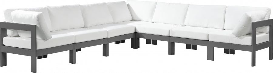 [HOT DEAL] Nizuc Fabric / Foam / Aluminum White Outdoor Patio Modular Sectional