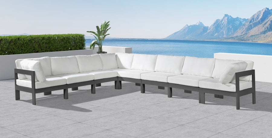 [HOT DEAL] Nizuc Fabric / Foam / Aluminum White Outdoor Patio Modular Sectional