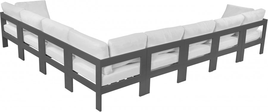 [HOT DEAL] Nizuc Fabric / Foam / Aluminum White Outdoor Patio Modular Sectional