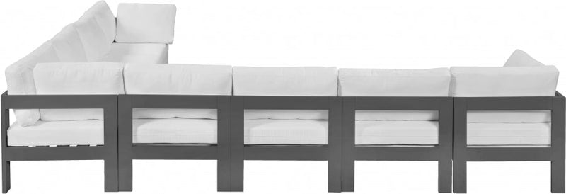 [HOT DEAL] Nizuc Fabric / Foam / Aluminum White Outdoor Patio Modular Sectional