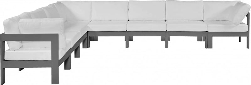 [HOT DEAL] Nizuc Fabric / Foam / Aluminum White Outdoor Patio Modular Sectional
