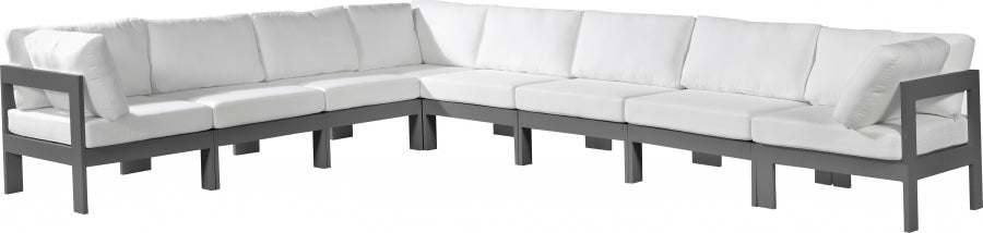 [HOT DEAL] Nizuc Fabric / Foam / Aluminum White Outdoor Patio Modular Sectional
