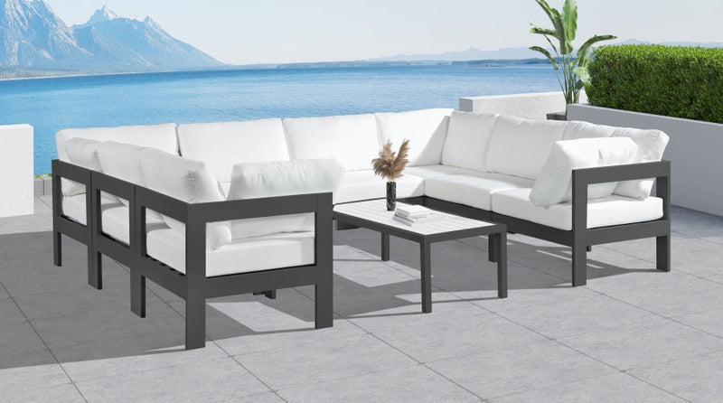 [HOT DEAL] Nizuc Fabric / Foam / Aluminum White Outdoor Patio Modular Sectional