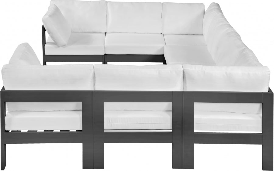 [HOT DEAL] Nizuc Fabric / Foam / Aluminum White Outdoor Patio Modular Sectional