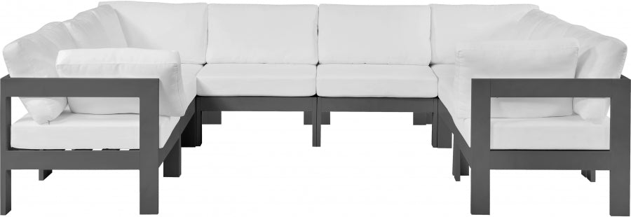 [HOT DEAL] Nizuc Fabric / Foam / Aluminum White Outdoor Patio Modular Sectional