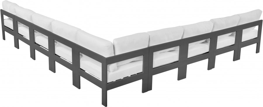 [HOT DEAL] Nizuc Fabric / Foam / Aluminum White Outdoor Patio Modular Sectional