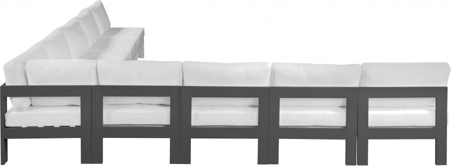 [HOT DEAL] Nizuc Fabric / Foam / Aluminum White Outdoor Patio Modular Sectional