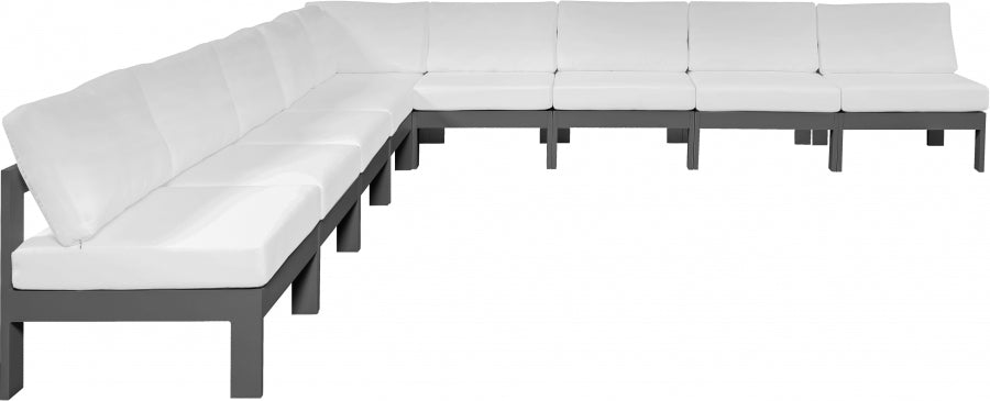 [HOT DEAL] Nizuc Fabric / Foam / Aluminum White Outdoor Patio Modular Sectional