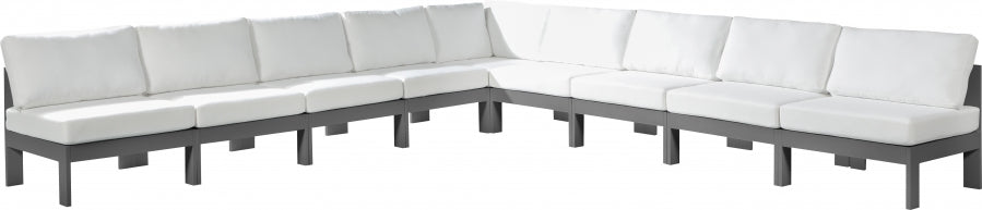 [HOT DEAL] Nizuc Fabric / Foam / Aluminum White Outdoor Patio Modular Sectional