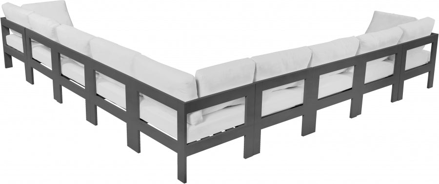 [HOT DEAL] Nizuc Fabric / Foam / Aluminum White Outdoor Patio Modular Sectional