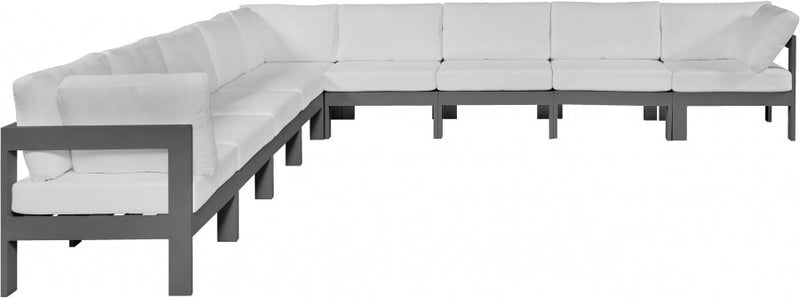 [HOT DEAL] Nizuc Fabric / Foam / Aluminum White Outdoor Patio Modular Sectional
