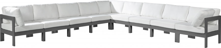 [HOT DEAL] Nizuc Fabric / Foam / Aluminum White Outdoor Patio Modular Sectional