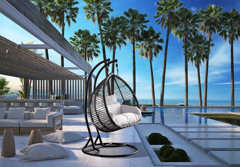 [HOT DEAL] Tarzan Steel Dark Outdoor Patio Double Swing Chair
