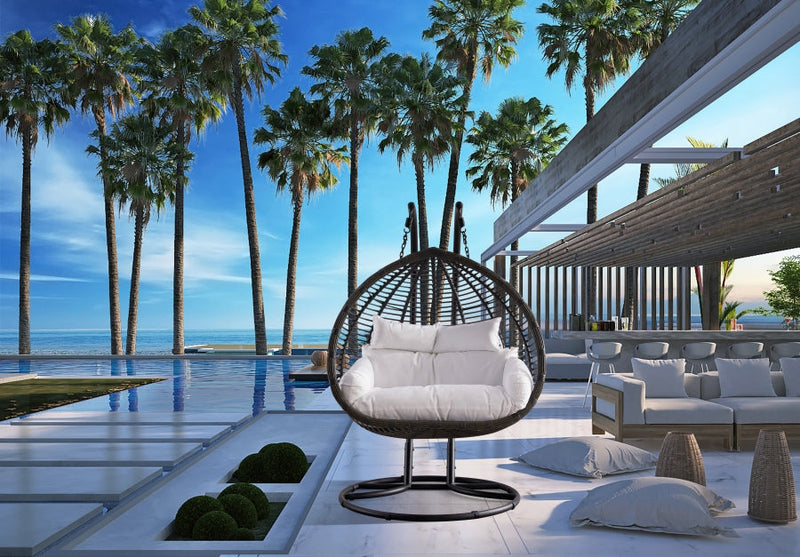 [HOT DEAL] Tarzan Steel Dark Outdoor Patio Double Swing Chair