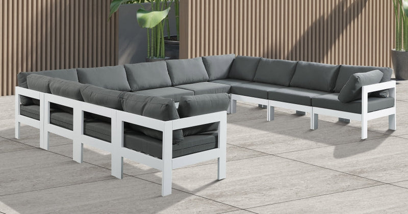 [HOT DEAL] Nizuc Fabric / Foam / Aluminum Grey Outdoor Patio Modular Sectional