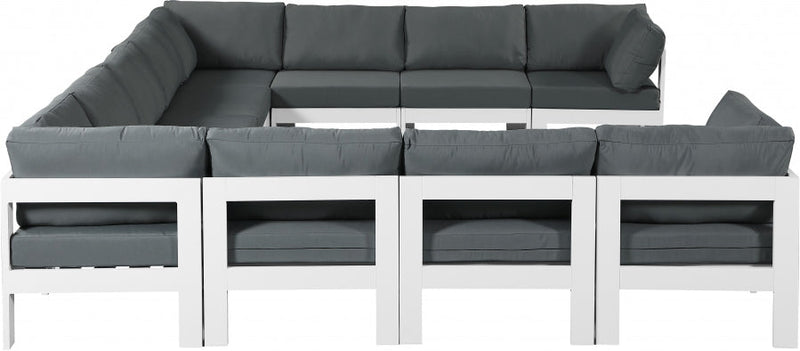 [HOT DEAL] Nizuc Fabric / Foam / Aluminum Grey Outdoor Patio Modular Sectional