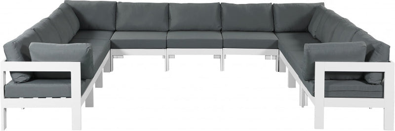 [HOT DEAL] Nizuc Fabric / Foam / Aluminum Grey Outdoor Patio Modular Sectional