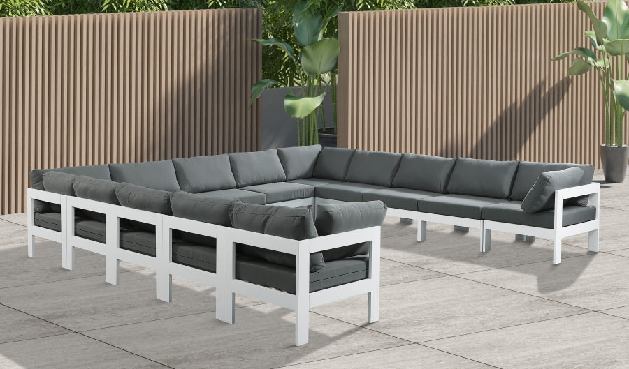 [HOT DEAL] Nizuc Fabric / Foam / Aluminum Grey Outdoor Patio Modular Sectional
