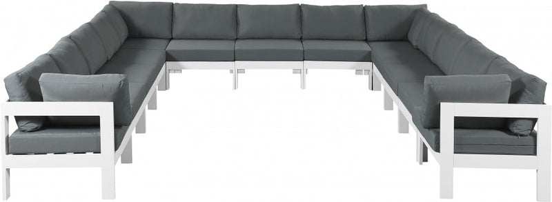 [HOT DEAL] Nizuc Fabric / Foam / Aluminum Grey Outdoor Patio Modular Sectional