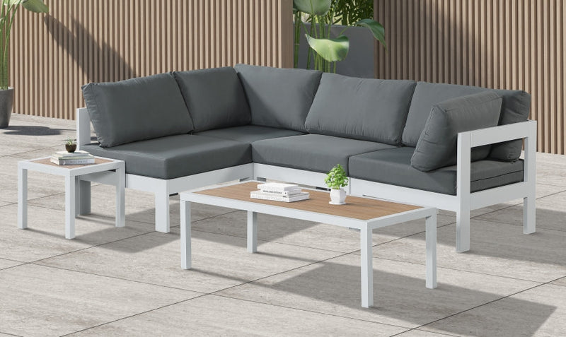 [HOT DEAL] Nizuc Fabric / Foam / Aluminum Grey Outdoor Patio Modular Sectional