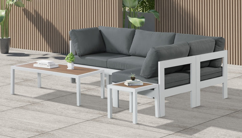 [HOT DEAL] Nizuc Fabric / Foam / Aluminum Grey Outdoor Patio Modular Sectional