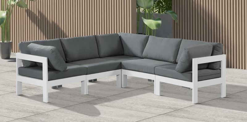 [HOT DEAL] Nizuc Fabric / Foam / Aluminum Grey Outdoor Patio Modular Sectional